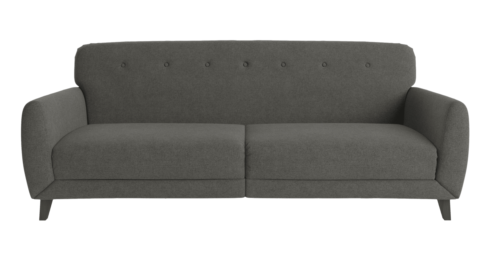 large three-seater gray couch